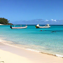 Caribbean Holidays, Martinique Tours, Clear turquoise bay near Les Anses-d'Arlet in Martinique, with a sandy beach, colourful fishing boats and snorkellers in calm water