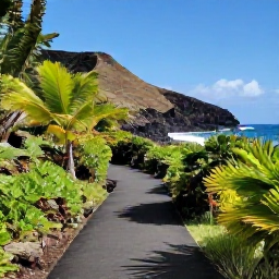 Caribbean Holidays, Martinique Walking, A scenic coastal walking trail in Martinique in December, with tropical vegetation, volcanic hills and the Caribbean Sea