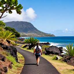 Caribbean Holidays, Martinique Walking, A scenic coastal walking trail in Martinique in May, with tropical vegetation, volcanic hills and bright blue Caribbean sea