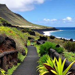 Caribbean Holidays, Martinique Walking Holidays, A scenic coastal walking trail in Martinique in November, with tropical vegetation, volcanic hills and the Caribbean Sea