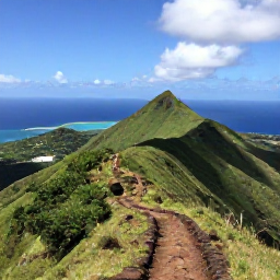 Caribbean Holidays, Martinique Walking Holidays, Panoramic view from a Martinique mountain trail overlooking green hills and the Caribbean Sea