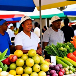 Caribbean Holidays, Martinique Wellness, A colourful Martinique market in February with fresh tropical fruit, herbs, spices and friendly local stallholders