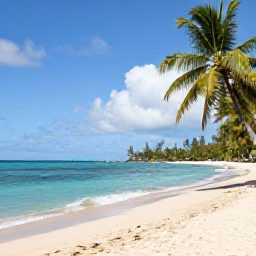 Caribbean Holidays, Martinique Wellness, A tranquil Martinique beach in February with turquoise water, soft sand, palm trees and a peaceful wellness holiday atmosphere