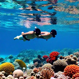 Caribbean Holidays, May Adults-Only Holidays, Couple snorkelling over a colourful coral reef near Providenciales, Turks and Caicos, in clear Caribbean water