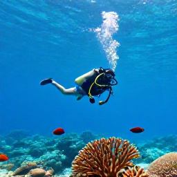 Caribbean Holidays, May Adventure Holidays, Scuba divers viewing coral reef, tropical fish and clear blue water near Grand Turk in the Turks and Caicos Islands