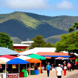 Caribbean Holidays, May All-Inclusive Holidays, Caribbean island excursion in May with colourful local market, historic town, lush hills and visitors exploring the culture