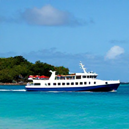 Caribbean Holidays, May Backpacking, A small inter-island ferry crossing turquoise Caribbean water between Saint Vincent and the Grenadine islands