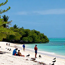Caribbean Holidays, May Birdwatching, Quiet Caribbean coastline with birdwatchers observing seabirds and mangroves in the Dominican Republic