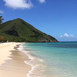 Caribbean Holidays, May City Breaks, Relaxed Magens Bay beach near Charlotte Amalie in May, with clear turquoise water, soft sand and green hills