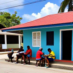 Caribbean Holidays, May Cycling Holidays, Friendly cyclists enjoying local food and refreshments at a colourful Trinidad and Tobago roadside stop