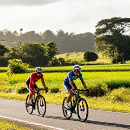 Caribbean Holidays, May Cycling Holidays, Road cyclist riding through lush green Trinidad countryside in warm May sunshine