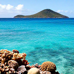 Caribbean Holidays, May Diving, Colourful coral reef and clear turquoise water around the British Virgin Islands in bright May sunshine