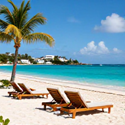 Caribbean Holidays, May Escapes, Adults-only beachfront resort on Saint Martin in May, with turquoise sea, sun loungers and palm trees