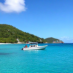 Caribbean Holidays, May Family Holidays, A family aboard a small boat exploring turquoise bays and green islands in the British Virgin Islands