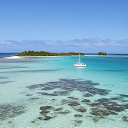 Caribbean Holidays, May Holidays, A sailing boat passing green Caribbean islands near the Tobago Cays in May, with clear water, coral reefs and a bright blue sky