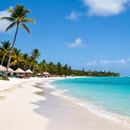 Caribbean Holidays, May Holidays, A sunny Caribbean beach on Saint Vincent with calm turquoise water, palm trees and a relaxed holiday atmosphere