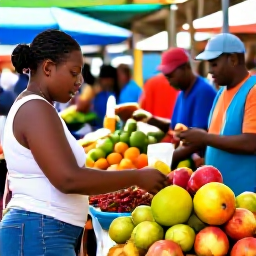 Caribbean Holidays, May Holidays, Visitors exploring a colourful Trinidad market in May, with tropical fruit, spices, handmade crafts and local traders