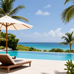 Caribbean Holidays, May Honeymoons, Elegant Caribbean honeymoon resort with private terrace, infinity pool and ocean view surrounded by tropical greenery