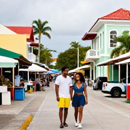 Caribbean Holidays, May Honeymoons, Honeymoon couple exploring a colourful Caribbean town in May, colonial buildings, local market and tropical streets