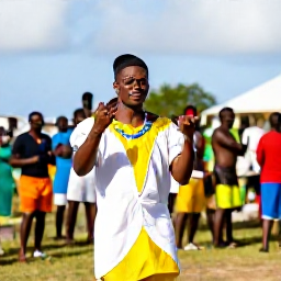 Caribbean Holidays, May in the BVI, Colourful traditional festival in Tortola, British Virgin Islands, with local music, dancing and friendly crowds in warm May sunshine