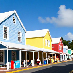 Caribbean Holidays, May in the BVI, Historic Main Street in Road Town, Tortola, with colourful Caribbean buildings, local shops and pedestrians beneath sunny skies