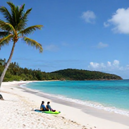 Caribbean Holidays, May in the BVI, Quiet Caribbean beach on Tortola, British Virgin Islands, in May, with turquoise water, palm trees and a relaxed couple exploring the shoreline