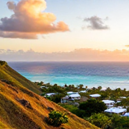 Caribbean Holidays, May Instagram Hotspots, Golden-hour view from Timothy Hill overlooking the turquoise Caribbean Sea and Atlantic Ocean on Saint Kitts