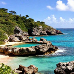 Caribbean Holidays, May Instagram Hotspots, Rocky coastline and natural sea pools at Baths of Virgin Gorda, British Virgin Islands, photographed in bright Caribbean sunshine