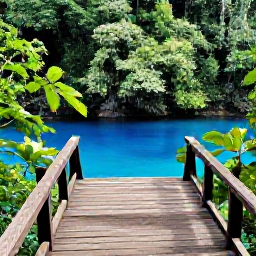 Caribbean Holidays, May Instagram Hotspots, Wooden lookout and vivid blue lagoon surrounded by lush green forest in Los Haitises National Park, Dominican Republic