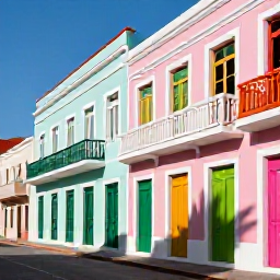 Caribbean Holidays, May Instagram Spots, Pastel-painted streets and historic architecture in the Punda district of Willemstad, Cura&ccedil;ao, with colourful doors, balconies and palm shadows