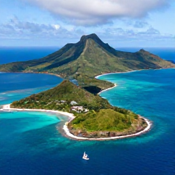 Caribbean Holidays, May Island Hopping, Aerial view of Saint Vincent and the Grenadines with turquoise sea, green volcanic islands and a small sailing boat