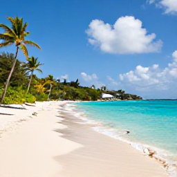 Caribbean Holidays, May Island Hopping, White sand beach on St Thomas in May with clear turquoise water, palm trees and snorkellers
