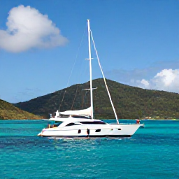 Caribbean Holidays, May Luxury Holidays, Couple sailing between the green islands of Saint Vincent and the Grenadines on a clear May day, with a stylish yacht and turquoise water