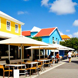 Caribbean Holidays, May Solo Holidays, Colourful waterfront caf&eacute;s and relaxed solo traveller exploring Marigot market in Saint Martin, Caribbean sunshine