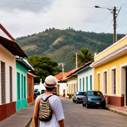Caribbean Holidays, May Solo Holidays, Traveller exploring Port of Spain, Trinidad, with colourful colonial buildings, street life and tropical hills in the background