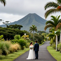 Caribbean Holidays, May Weddings, A couple exploring Montserrat's lush countryside in May, with tropical vegetation, quiet roads and views towards volcanic hills