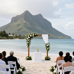 Caribbean Holidays, May Weddings, A relaxed beach wedding on Montserrat in May, with the Caribbean Sea, green volcanic hills and a simple decorated ceremony setting