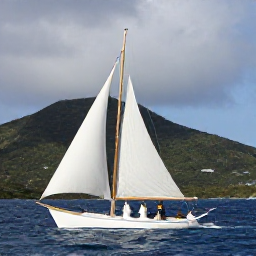 Caribbean Holidays, May Weddings, Couple sailing between British Virgin Islands with dramatic coastline, blue water and a traditional white sailboat