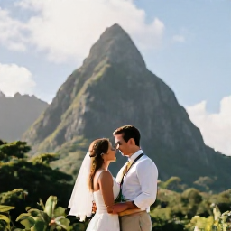 Caribbean Holidays, May Weddings, Newly married couple exploring Soufri&egrave;re and enjoying a scenic view of the Saint Lucia Pitons