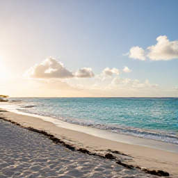 Caribbean Holidays, May Wellness Escape, Peaceful coastal view of Turks and Caicos with white sand, turquoise sea and gentle afternoon sunlight