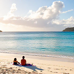 Caribbean Holidays, May Wellness, Quiet Caribbean beach on Saint Martin in May, soft morning light, calm turquoise water and a peaceful wellness atmosphere