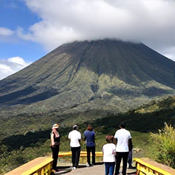 Caribbean Holidays, Montserrat Adventure Holidays, A guided group viewing the lush volcanic landscape and exclusion zone of Montserrat from a safe hillside viewpoint