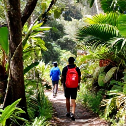 Caribbean Holidays, Montserrat Adventure Holidays, Expert local guide leading visitors along a forest trail towards Montserrat's volcanic exclusion zone
