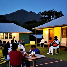 Caribbean Holidays, Montserrat Adventure, Visitors enjoying local music, food and a relaxed evening atmosphere in a Montserrat village