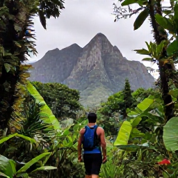 Caribbean Holidays, Montserrat All Inclusive, A guided hike through lush Montserrat rainforest with volcanic peaks in the background
