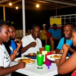 Caribbean Holidays, Montserrat April Tours, A friendly evening in Montserrat with local food, live music and visitors enjoying Caribbean culture