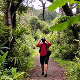 Caribbean Holidays, Montserrat Birdwatching, A guided birdwatching walk through Montserrat&rsquo;s lush Centre Hills rainforest, with binoculars, tropical trees and a clear trail