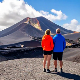 Caribbean Holidays, Montserrat Couples Holidays, A couple exploring the volcanic landscape near Soufriere Hills with an expert local guide