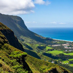 Caribbean Holidays, Montserrat Couples Holidays, Panoramic view of Montserrat's lush green hills and coastline beneath a bright June sky