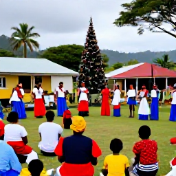 Caribbean Holidays, Montserrat December, Colourful traditional Montserrat Christmas celebrations with local musicians, dancers and island families in a village setting